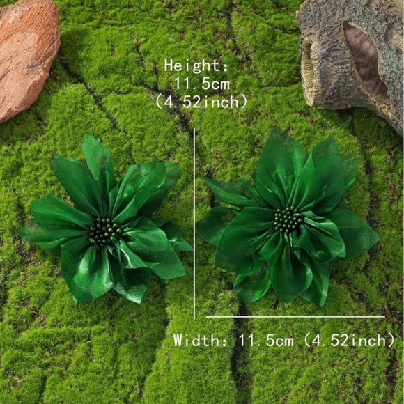 ✨NEW Green Floral Statement Earrings - Picture 5 of 5